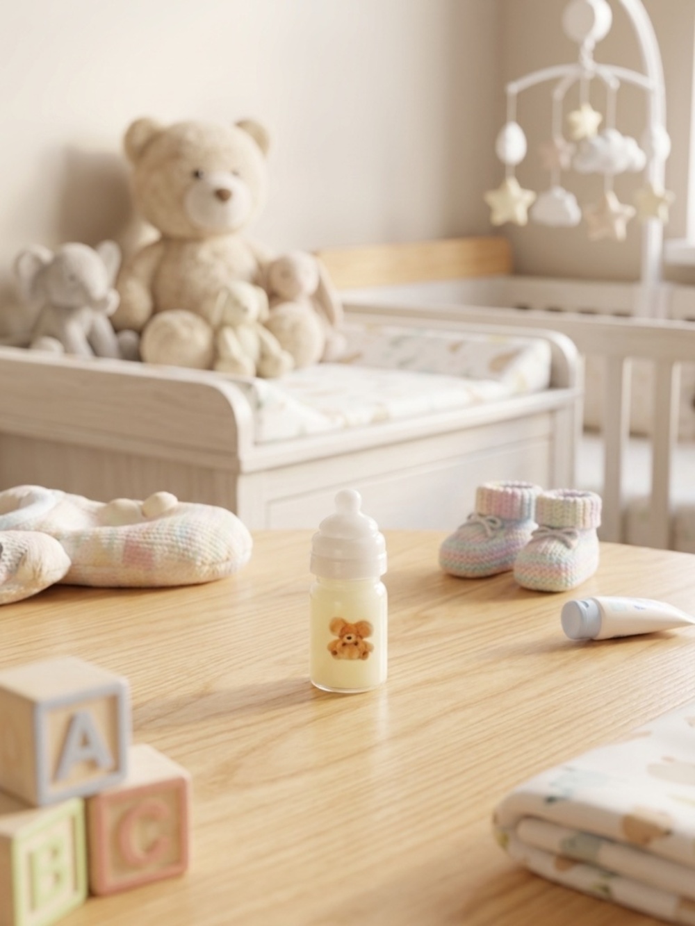 Teddy Micro Baby Doll Glass Bottles